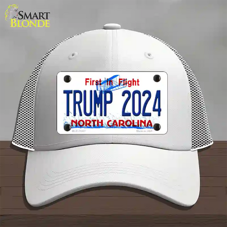 Trump 2024 North Carolina Novelty License Plate Hat Mesh / White