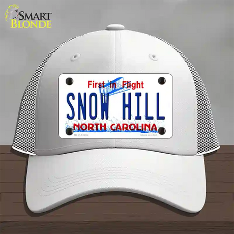 Snow Hill North Carolina Novelty License Plate Hat Mesh / White