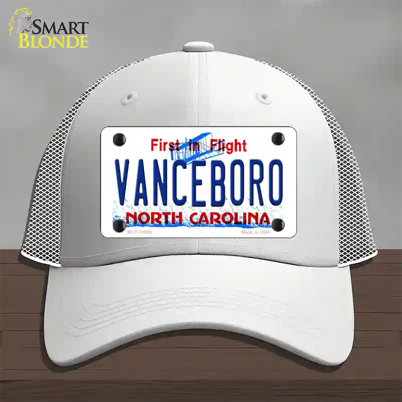 Vanceboro North Carolina Novelty License Plate Hat Mesh / White