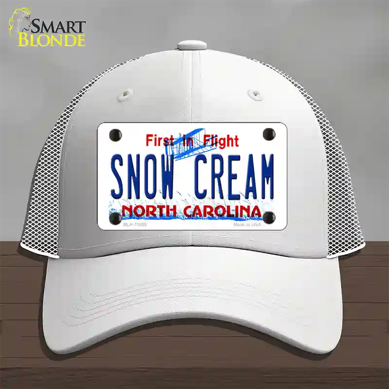 Snow Cream North Carolina Novelty License Plate Hat Mesh / White