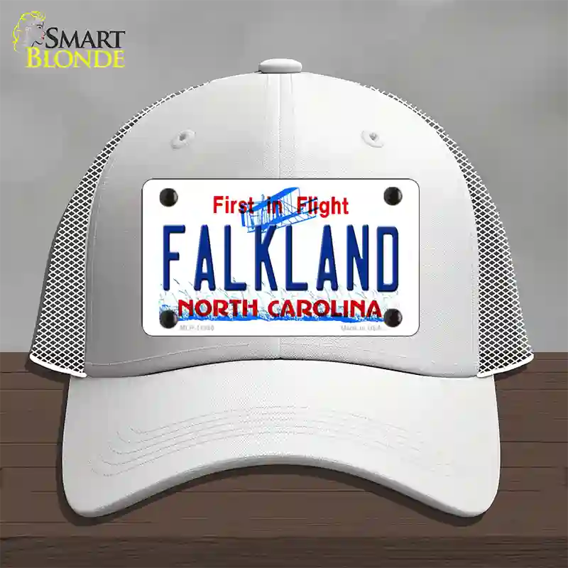 Falkland North Carolina Novelty License Plate Hat Mesh / White