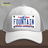 Fountain North Carolina Novelty License Plate Hat Mesh / White