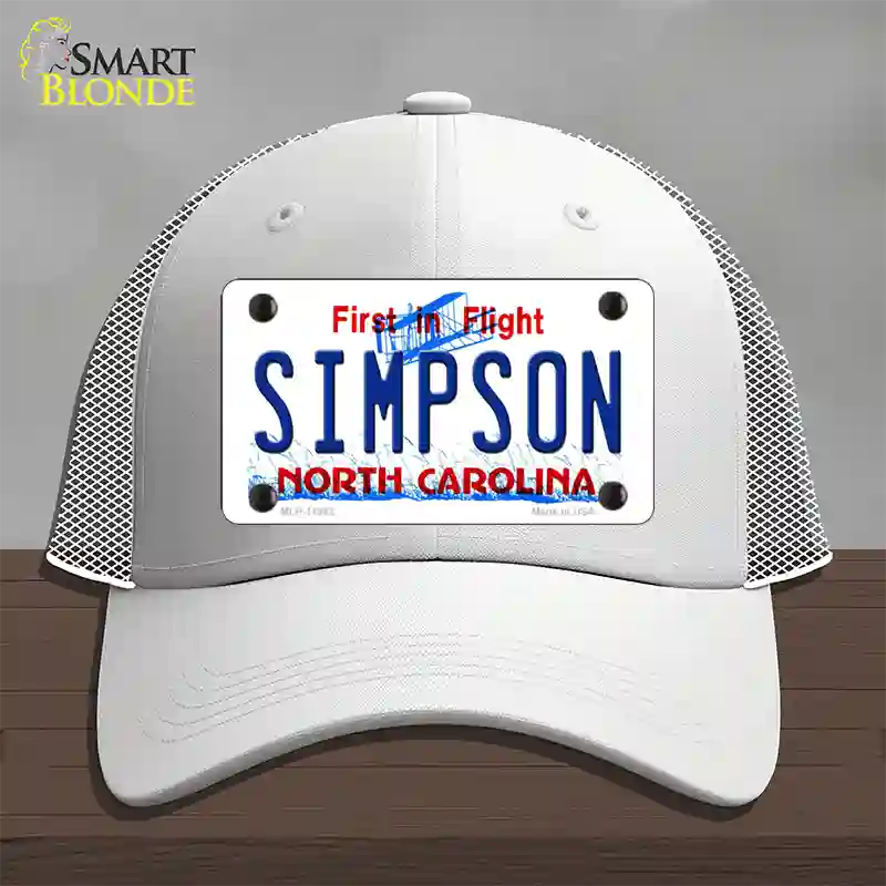 Simpson North Carolina Novelty License Plate Hat Mesh / White