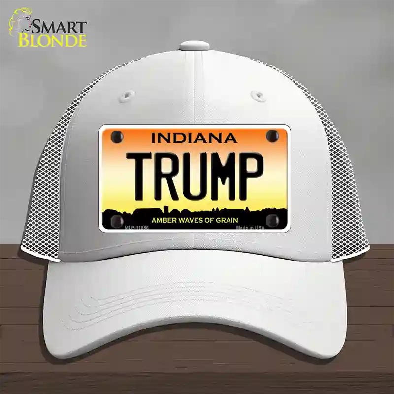 Trump Indiana Novelty License Plate Hat Mesh / White