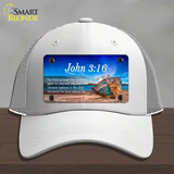 John 3 16 Beach Novelty License Plate Hat Mesh / White