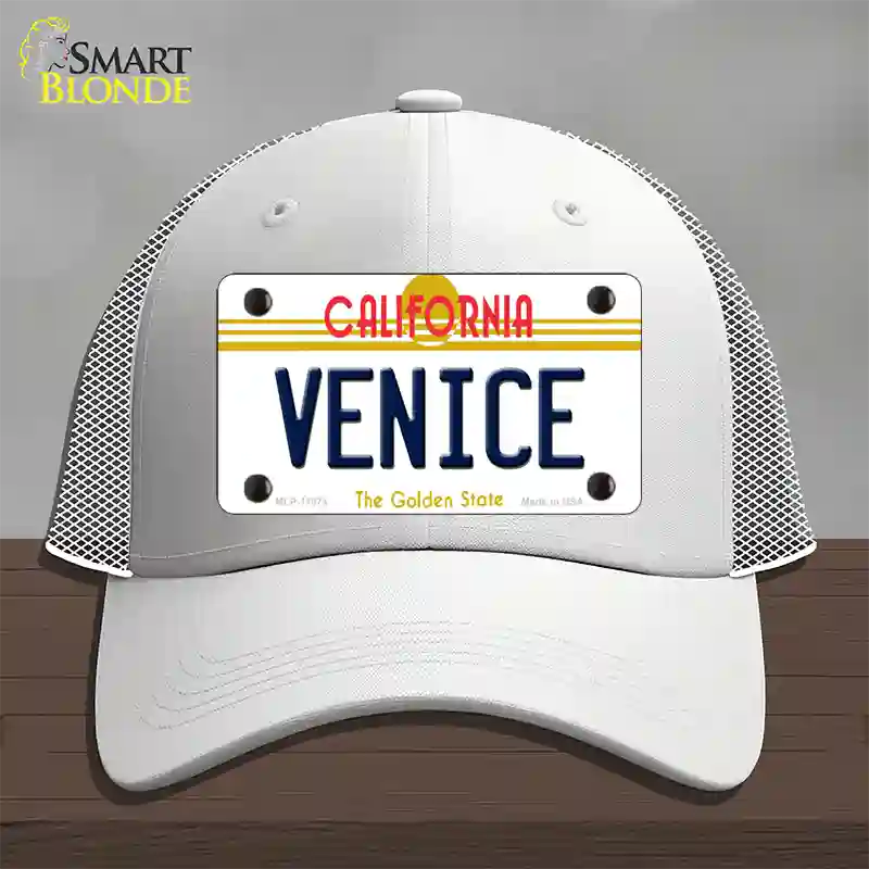 Venice California Novelty License Plate Hat Mesh / White