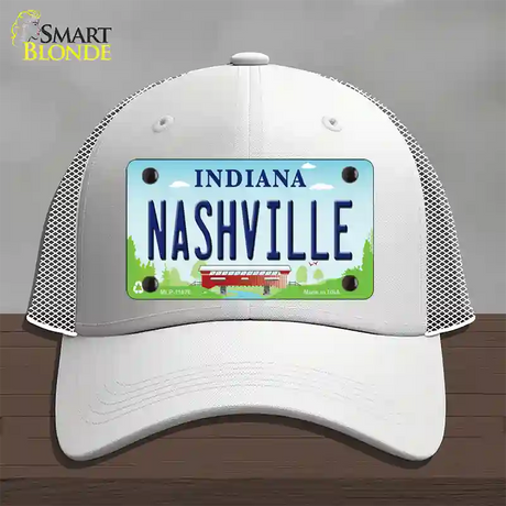 Nashville Indiana Novelty License Plate Hat Mesh / White