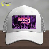 Bitch from Hell Novelty License Plate Hat Mesh / White