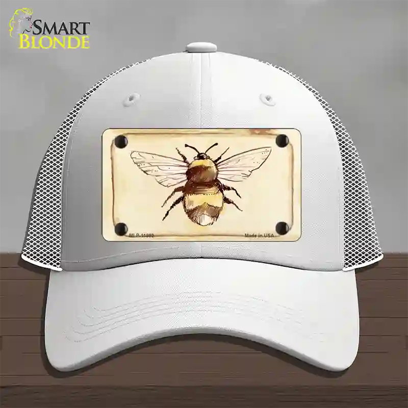 Bumble Bee Watercolor Novelty License Plate Hat Mesh / White