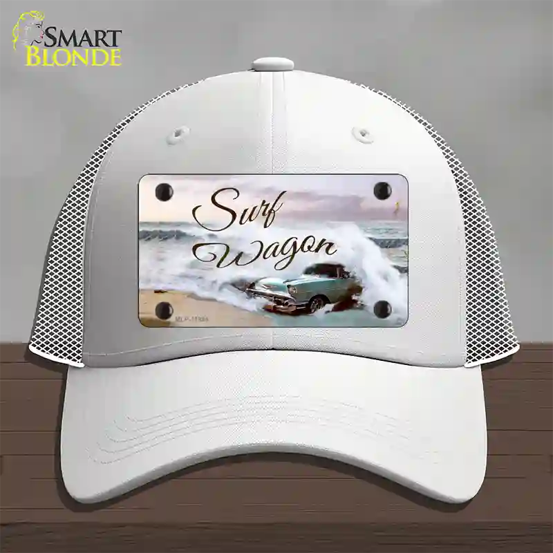 Surf Wagon Novelty License Plate Hat Mesh / White