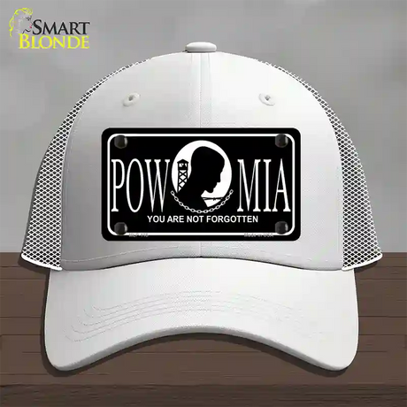 POW-MIA Novelty License Plate Hat Mesh / White