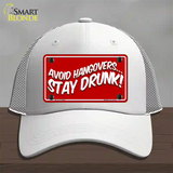 Avoid Hangovers Novelty License Plate Hat Mesh / White