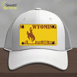 Wyoming Yellow Novelty License Plate Hat Mesh / White