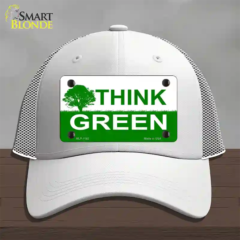 Think Green Novelty License Plate Hat Mesh / White