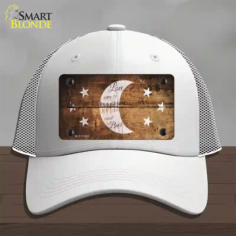 The Moon and Back Novelty License Plate Hat Mesh / White