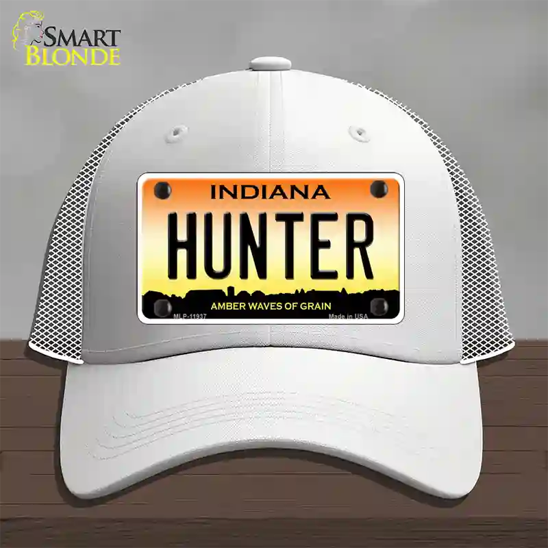 Hunter Indiana Novelty License Plate Hat Mesh / White