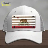 California Corrugated Flag Novelty License Plate Hat Mesh / White