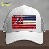 Mississippi Corrugated Flag Novelty License Plate Hat Mesh / White