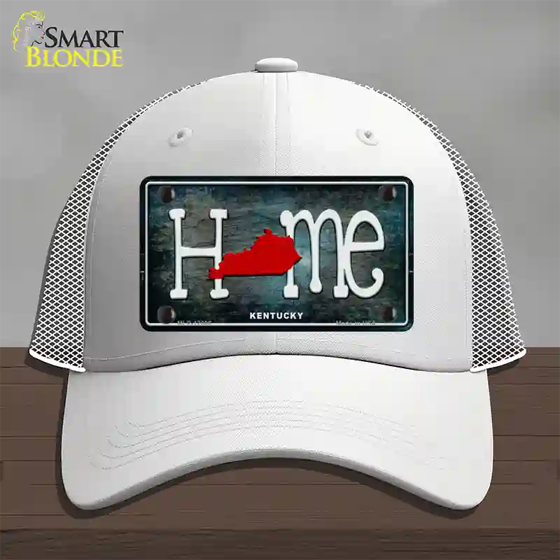 Kentucky Home State Outline Novelty License Plate Hat Mesh / White