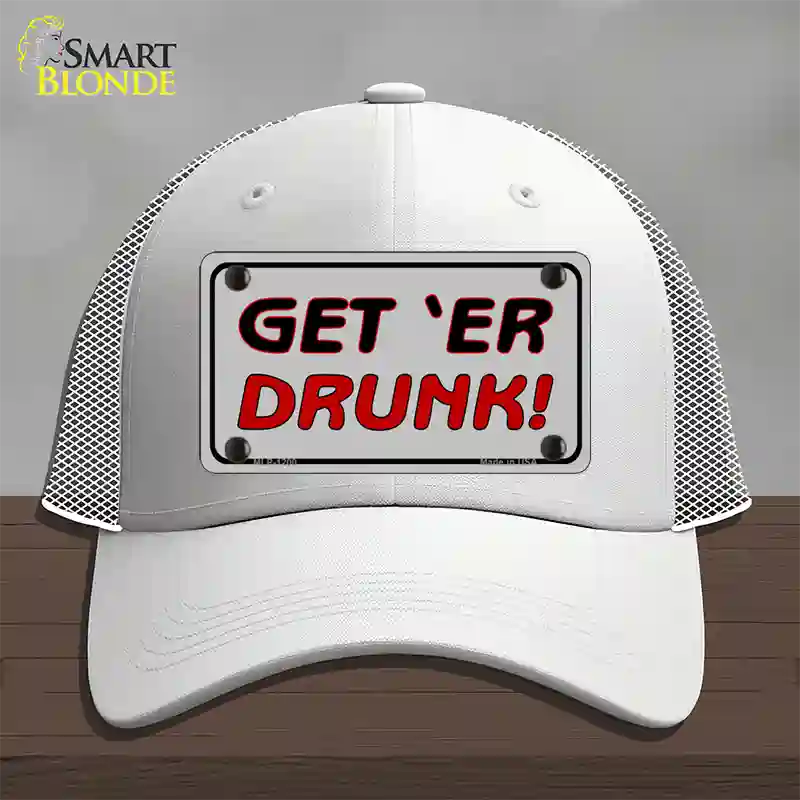 Get ER Drunk Novelty License Plate Hat Mesh / White