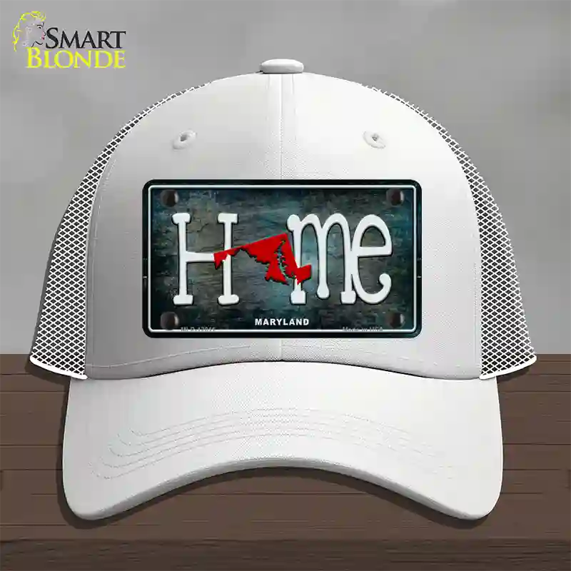 Maryland Home State Outline Novelty License Plate Hat Mesh / White