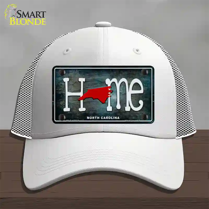 North Carolina Home State Outline Novelty License Plate Hat Mesh / White