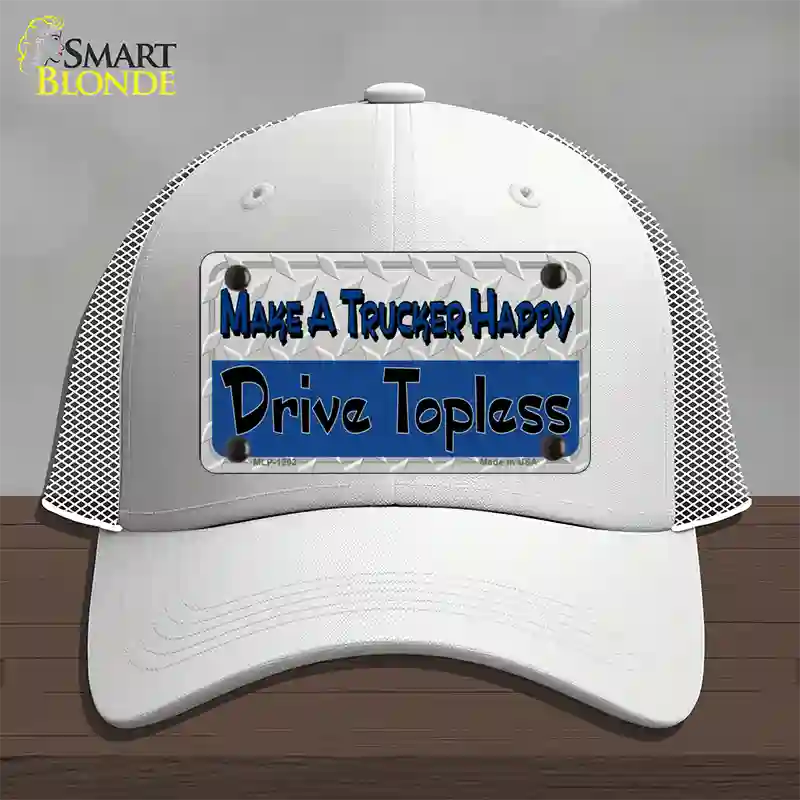 Make A Mesh Happy Novelty License Plate Hat Mesh / White