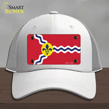 St. Louis State Flag Missouri Novelty License Plate Hat Mesh / White