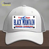 Black Mountain North Carolina Novelty License Plate Hat Mesh / White