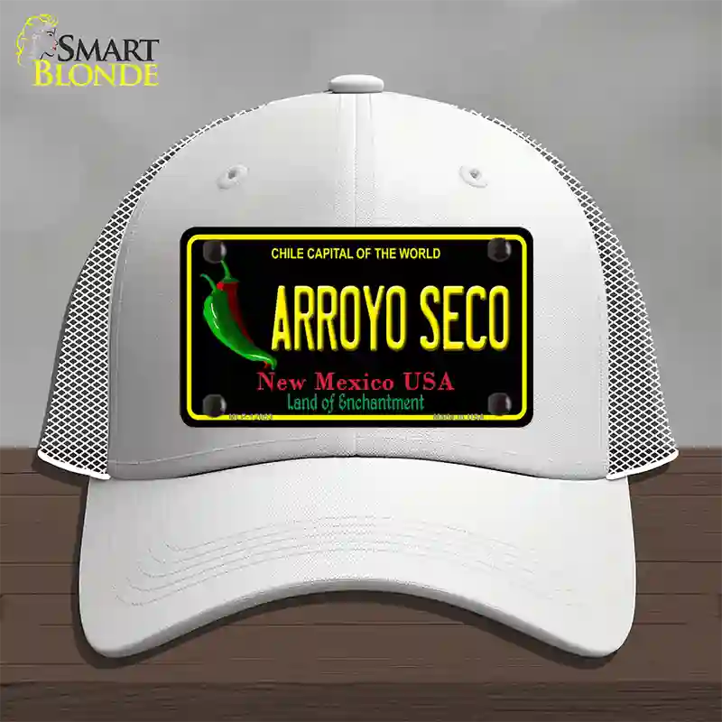 Arroyo Seco Black New Mexico Novelty License Plate Hat Mesh / White