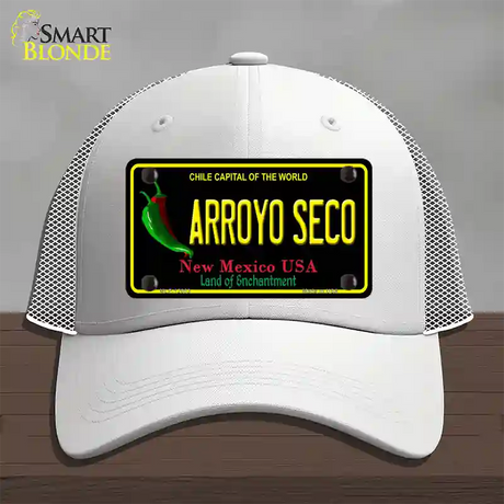 Arroyo Seco Black New Mexico Novelty License Plate Hat Mesh / White