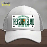 Florida Tresure Island Novelty License Plate Hat Mesh / White