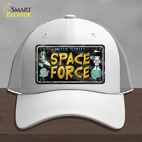 Space Force Novelty License Plate Hat Mesh / White