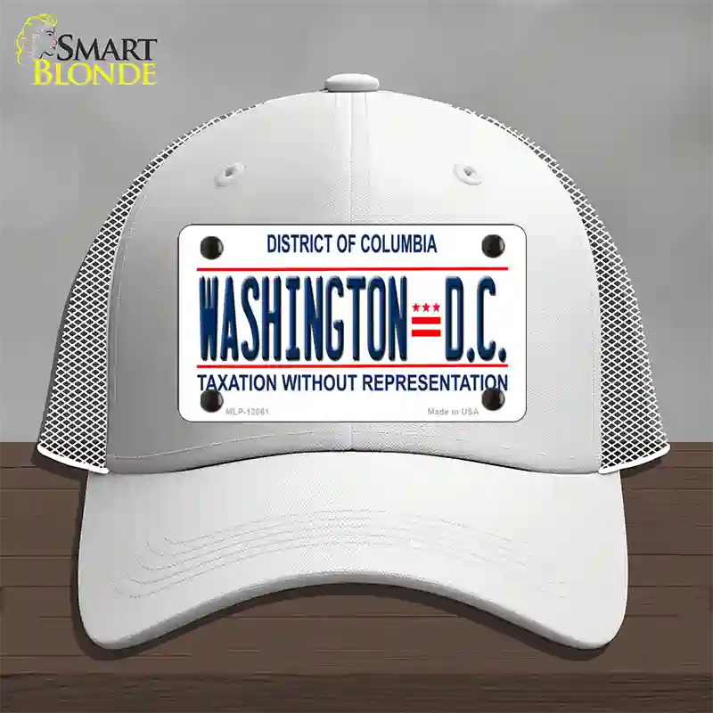 District Of Columbia Novelty License Plate Hat Mesh / White