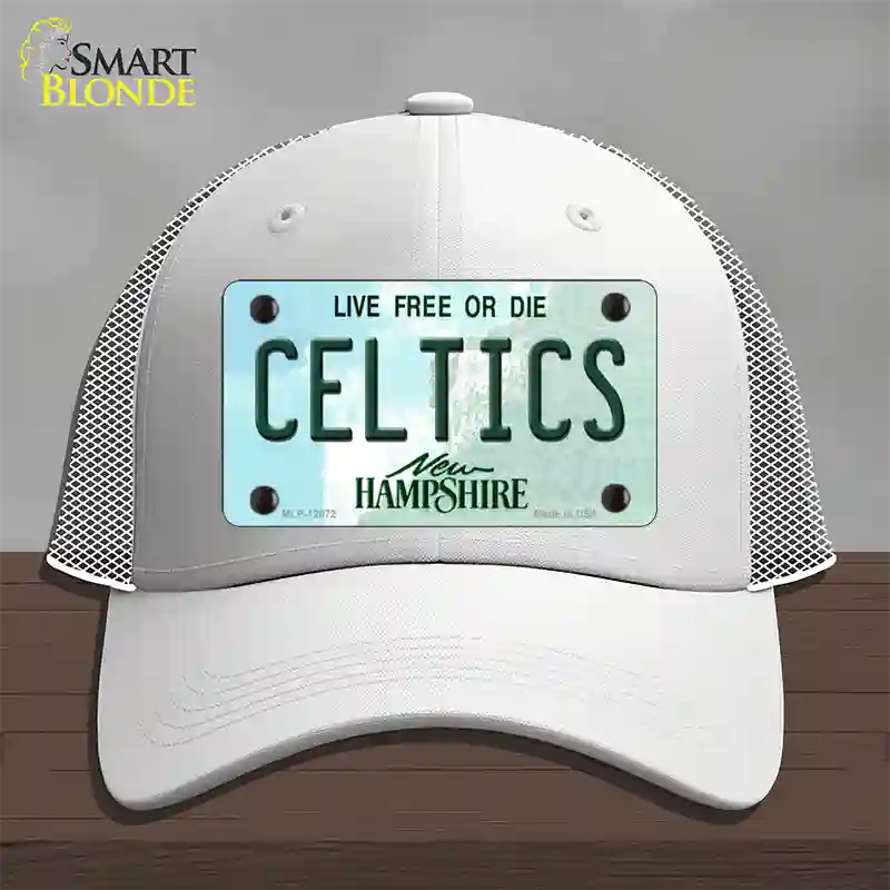 Celtics New Hampshire State Novelty License Plate Hat Mesh / White