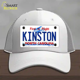 Kinston North Carolina State Novelty License Plate Hat Mesh / White