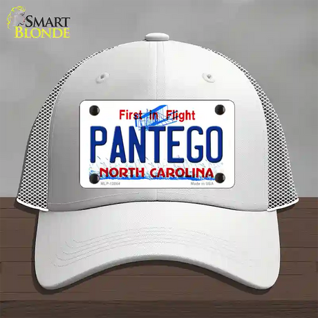 Pantego North Carolina State Novelty License Plate Hat Mesh / White