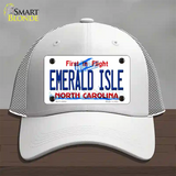 Emerald Island North Carolina State Novelty License Plate Hat Mesh / White