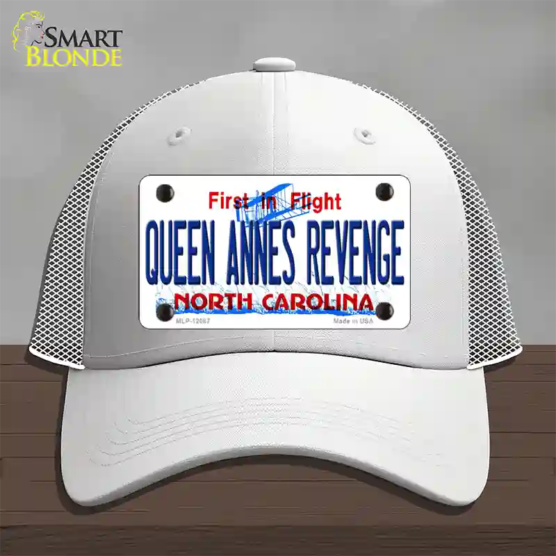 Queen Annes Revenge North Carolina State Novelty License Plate Hat Mesh / White