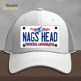 Nags Head North Carolina State Novelty License Plate Hat Mesh / White