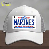 Marines North Carolina State Novelty License Plate Hat Mesh / White