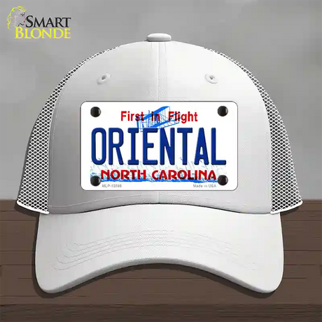 Oriental North Carolina State Novelty License Plate Hat Mesh / White