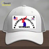 Korean Conflict Veteran Novelty License Plate Hat Mesh / White