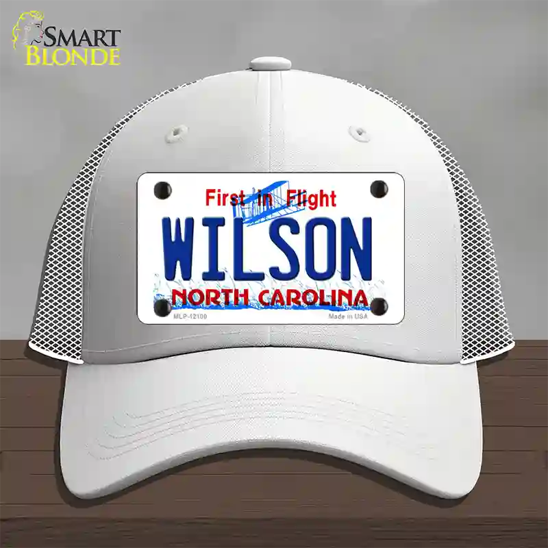 Wilson North Carolina State Novelty License Plate Hat Mesh / White