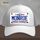 Monroe North Carolina State Novelty License Plate Hat Mesh / White