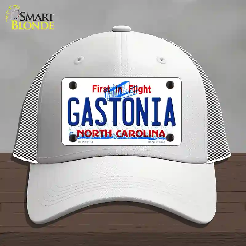 Gastonia North Carolina State Novelty License Plate Hat Mesh / White