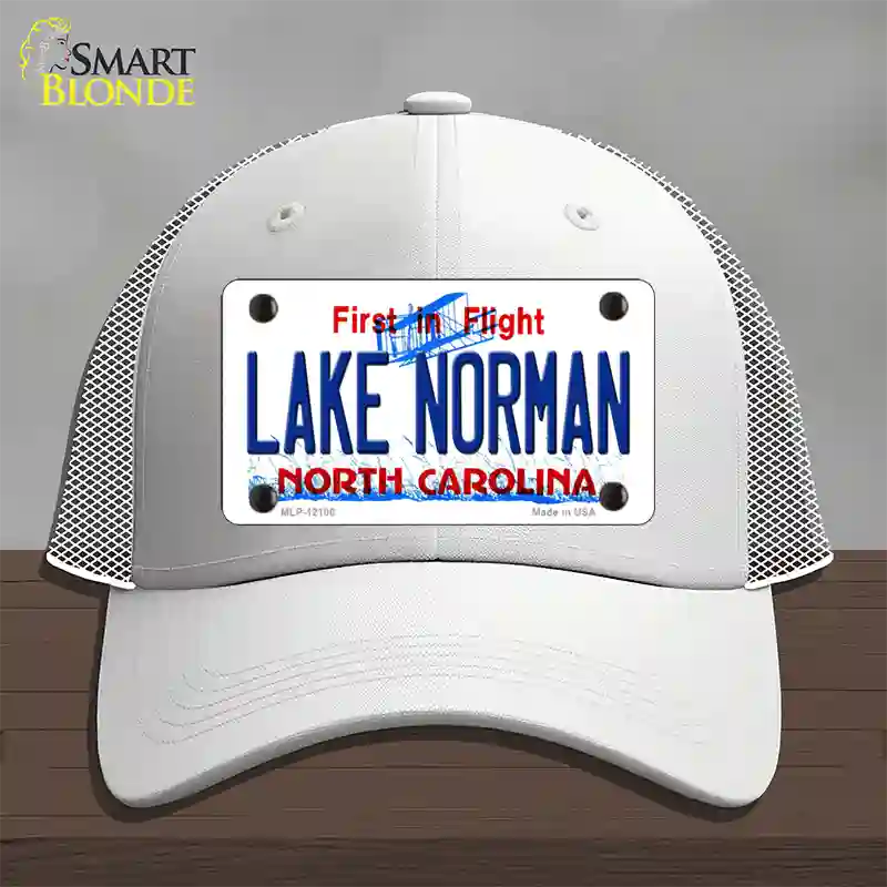 Lake Norman North Carolina State Novelty License Plate Hat Mesh / White