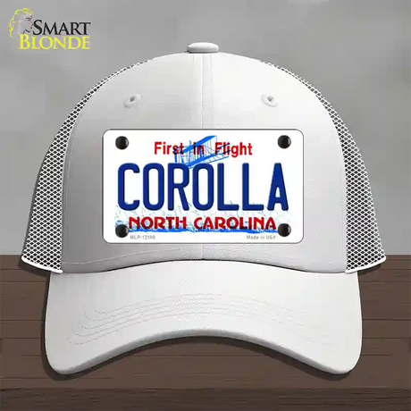 Corolla North Carolina State Novelty License Plate Hat Mesh / White