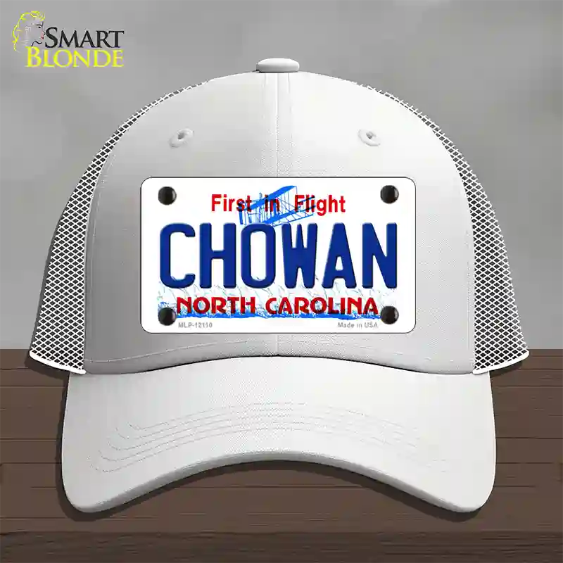 Chowan North Carolina State Novelty License Plate Hat Mesh / White