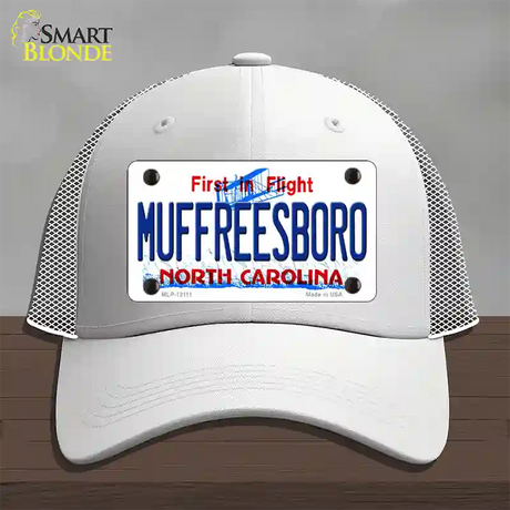 Muffreesboro North Carolina State Novelty License Plate Hat Mesh / White